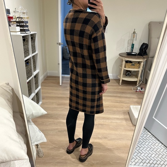 Like New Lush Checkered Brown Black Long Cardigan Sweater - Picture 6 of 6